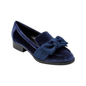oh[m fB[X Xb|E[t@[ V[Y Women's Lindio Bow Detail Slip On Loafers Navy Velvet