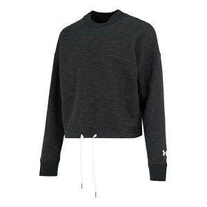 Under Armour A_[A[}[ fB[X Xj[J[ y(WMNS) Under Armour Essential Script Crew Sweatshirt 'Black' 1374108-001z TCY US_W_XL