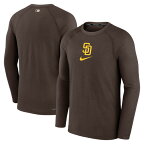 ナイキ メンズ Tシャツ トップス San Diego Padres Nike Authentic Collection Game Raglan Performance Long Sleeve TShirt Brown