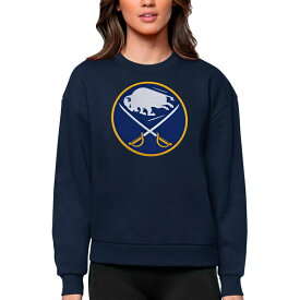 アンティグア レディース パーカー・スウェットシャツ アウター Buffalo Sabres Antigua Women's Team Logo Victory Crewneck Pullover Sweatshirt Navy