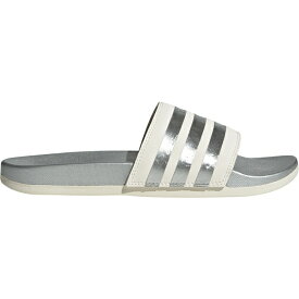 アディダス レディース サンダル シューズ adidas Women's Adilette Comfort Metallic Slides White/Silver