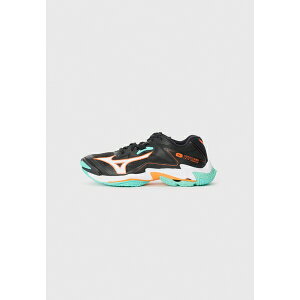 ~Ym fB[X ejX X|[c WAVE LIGHTNING Z8 UNISEX - Volleyball shoes - black/tangelo/ice green