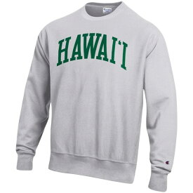 チャンピオン メンズ パーカー・スウェットシャツ アウター Hawaii Warriors Champion Arch Reverse Weave Pullover Sweatshirt Heathered Gray