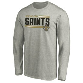 ファナティクス メンズ Tシャツ トップス New Orleans Saints Fanatics Branded Big & Tall On Side Stripe Long Sleeve TShirt Heathered Gray
