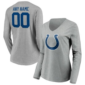 ファナティクス レディース Tシャツ トップス Indianapolis Colts Fanatics Branded Women's Team Authentic Custom Long Sleeve VNeck TShirt Gray
