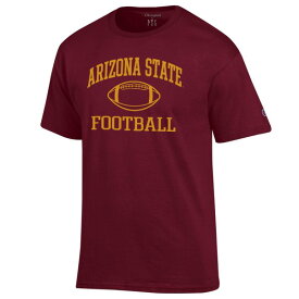 チャンピオン メンズ Tシャツ トップス Arizona State Sun Devils Champion Football Icon TShirt Maroon