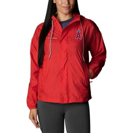 コロンビア レディース ジャケット＆ブルゾン アウター Los Angeles Angels Columbia Women's Flash Challenger FullZip Windbreaker Jacket Red
