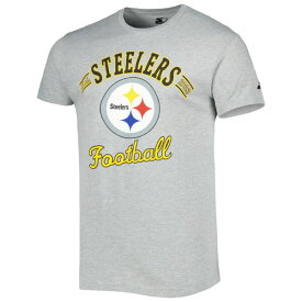 スターター メンズ Tシャツ トップス Pittsburgh Steelers Starter Prime Time TShirt Heathered Gray