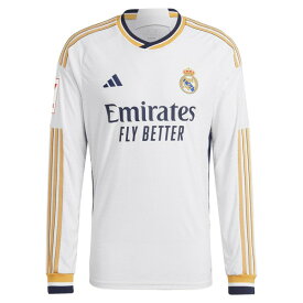 アディダス メンズ ユニフォーム トップス Real Madrid adidas Home 2023/24 Authentic Long Sleeve Custom Jersey White