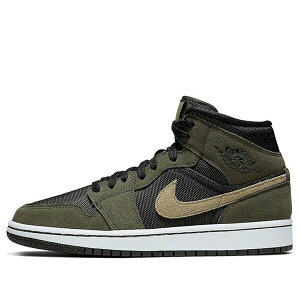 Jordan �W���[�_�� ���f�B�[�X �X�j�[�J�[ �y(WMNS) Air Jordan 1 Mid 'Olive' BQ6472-030�z �T�C�Y US_5.5(22.5cm)