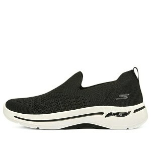 Skechers �X�P�b�`���[�Y ���f�B�[�X �X�j�[�J�[ �y(WMNS) Skechers Go Walk Arch Fit Slip on 'Black White' 124418-BKW�z �T�C�Y US_5.5(22.5cm)
