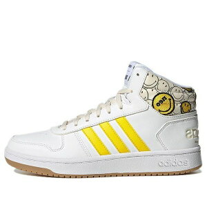 adidas �A�f�B�_�X ���f�B�[�X �X�j�[�J�[ �y(WMNS) adidas Hoops 2.0 Mid Shoes 'White Solar Yellow' GY7617�z �T�C�Y US_7.5(24.5cm)