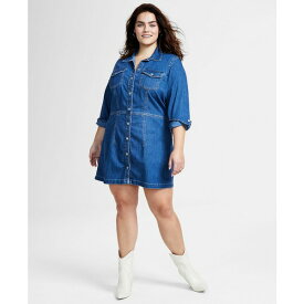 リーバイス レディース ワンピース トップス Plus Size Ellie Button-Down Denim Dress Mid Marble