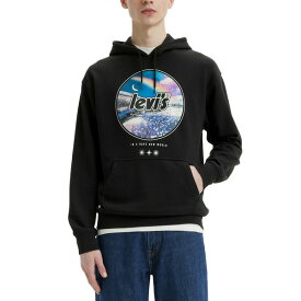 リーバイス メンズ パーカー・スウェットシャツ アウター Men's Relaxed-Fit Graphic Hoodie Caviar