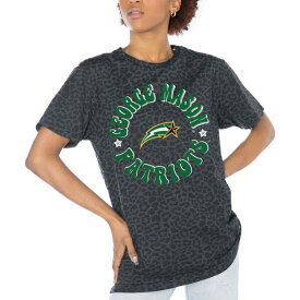 ゲームデイ レディース Tシャツ トップス George Mason Patriots Gameday Couture Women's Victory Lap Leopard Standard Fit TShirt Charcoal