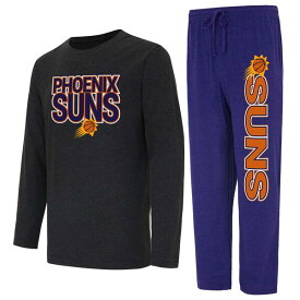 コンセプトスポーツ メンズ パーカー・スウェットシャツ アウター Phoenix Suns Concepts Sport Meter Long Sleeve TShirt & Pants Sleep Set Purple/Black