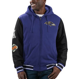 カールバンクス メンズ ジャケット＆ブルゾン アウター Baltimore Ravens GIII Sports by Carl Banks Player Option FullZip Hoodie Purple/Black