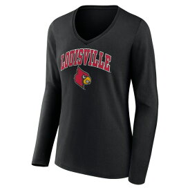 ファナティクス レディース Tシャツ トップス Louisville Cardinals Fanatics Branded Women's Campus Long Sleeve VNeck TShirt Black