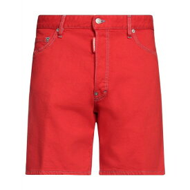 【送料無料】 ディースクエアード メンズ デニムパンツ ボトムス Denim shorts Red