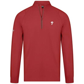 レベルウェア メンズ ジャケット＆ブルゾン アウター Philadelphia Phillies Levelwear Theory Insignia QuarterZip Pullover Red