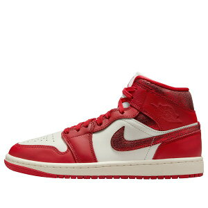 Jordan �W���[�_�� ���f�B�[�X �X�j�[�J�[ �y(WMNS) Air Jordan 1 Mid SE 'Red Cracked Leather' HJ9337-106�z �T�C�Y US_5(22.0cm)
