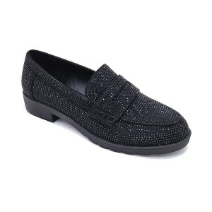 PlXR[ fB[X T_ V[Y Women's Fern Jewel Slip On Loafers Black
