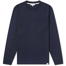 ノースプロジェクト メンズ Tシャツ トップス Norse Projects Long Sleeve Johannes Standard Pocket T-Shirt Blue