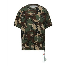 【送料無料】 オフホワイト メンズ カットソー トップス T-shirts Military green