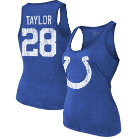 マジェスティックスレッズ レディース Tシャツ トップス Jonathan Taylor Indianapolis Colts Majestic Threads Women's Player Name & Number TriBlend Tank Top Royal