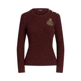 ラルフローレン レディース ニット&セーター アウター BULLION CABLE-KNIT COTTON SWEATER Burgundy