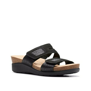N[NX fB[X T_ V[Y Calenne Maye Wedge Sandal Black Nubuck