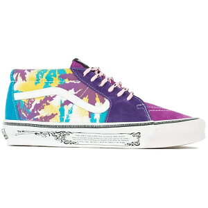 Vans �o���Y �����Y �X�j�[�J�[ �yVans Vault UA OG Sk8-Mid LX Aries Weed Leaf Purple Yellow�z �T�C�Y US_10(28.0cm) Weed/Bright/Purple/Yellpw/Blue