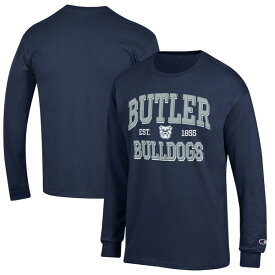 チャンピオン メンズ Tシャツ トップス Butler Bulldogs Champion Jersey Est. Date Long Sleeve TShirt Navy