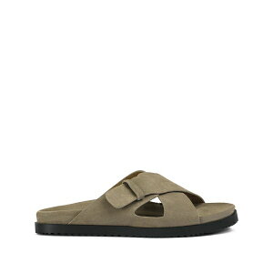 �h���J���Y �����Y �T���_�� �V���[�Y Crossover-strap slide sandals Neutrals