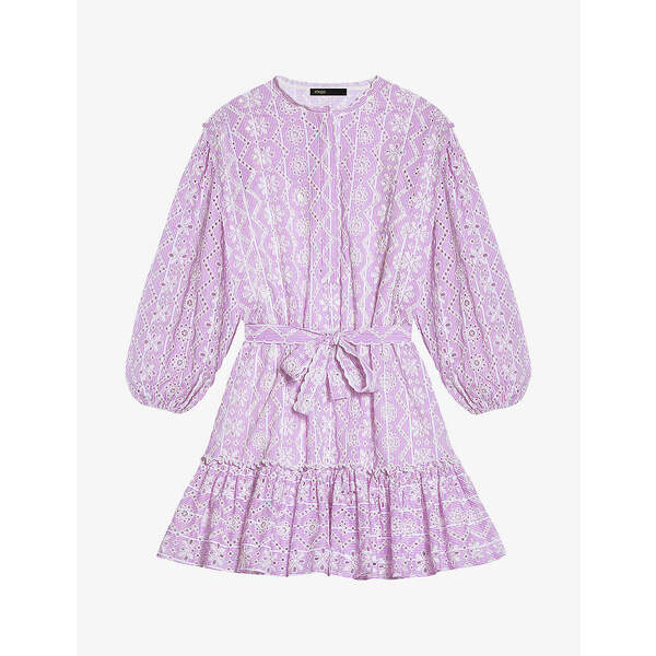 マージュ レディース ワンピース トップス Broderie anglaise cotton mini dress Violets