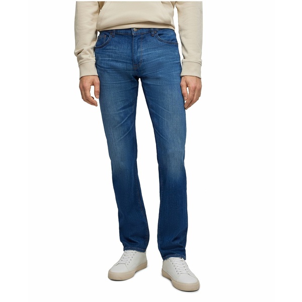 ヒューゴボス メンズ デニムパンツ ボトムス BOSS Men's Regular-Fit Cashmere-Touch Denim Jeans Bright Blue