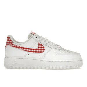 Nike �i�C�L ���f�B�[�X �X�j�[�J�[ �yNike Air Force 1 Low '07 Essential White Mystic Red Gingham (Women's)�z �T�C�Y US_W_11.5 White Mystic Red