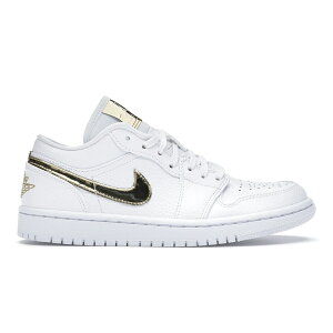 Jordan �W���[�_�� ���f�B�[�X �X�j�[�J�[ �yJordan 1 Low White Metallic Gold (Women's)�z �T�C�Y US_5.5(22.5cm) White/Metallic Gold-White