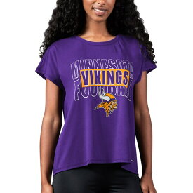 エムエスエックスバイミカエルストラハン レディース Tシャツ トップス Minnesota Vikings MSX by Michael Strahan Women's Abigail Back Slit TShirt Purple