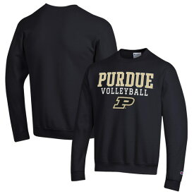 チャンピオン メンズ パーカー・スウェットシャツ アウター Purdue Boilermakers Champion Stack Logo Volleyball Powerblend Pullover Sweatshirt Black