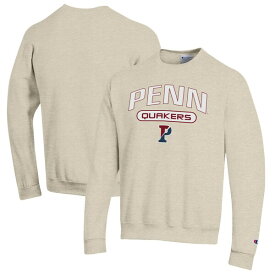 チャンピオン メンズ パーカー・スウェットシャツ アウター Pennsylvania Quakers Champion Eco Powerblend Crewneck Sweatshirt Heathered Oatmeal