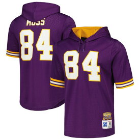ミッチェル&ネス メンズ Tシャツ トップス Randy Moss Minnesota Vikings Mitchell & Ness Retired Player Name & Number Mesh Hoodie TShirt Purple