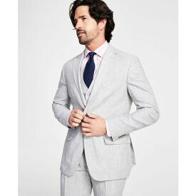 トミー ヒルフィガー メンズ ジャケット＆ブルゾン アウター Men's Modern-Fit Flex Stretch Linen Suit Jacket Light Grey