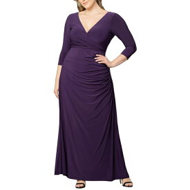キヨナ レディース ワンピース トップス Plus Size Gala Glam V Neck Evening Gown Imperial plum