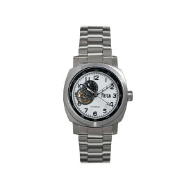 レイン メンズ 腕時計 アクセサリー Men Impaler Semi-Skeleton Stainless Steel Strap Watch - White/SIlver White/silver