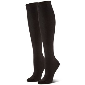 ヒュー レディース 靴下 アンダーウェア Women's Flat Knit Knee High Socks 3 Pair Pack Black Pack