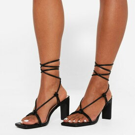 【送料無料】 アイソウイットファースト レディース サンダル シューズ Knot Detail Mid Heel Sandals BLACK