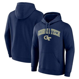 ファナティクス メンズ パーカー・スウェットシャツ アウター Georgia Tech Yellow Jackets Fanatics Branded Campus Team Pullover Hoodie Navy