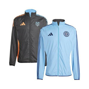 AfB_X Y WPbgu] AE^[ Men's Sky Blue/Black New York City FC 2025 Anthem Reversible Full-Zip Jacket Light Blue, Black