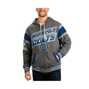 J[oNX Y WPbgu] AE^[ Men's Royal/Gray Indianapolis Colts Extreme Full Back Reversible Hoodie Full-Zip Jacket Royal